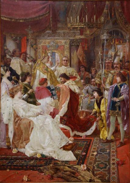 The Coronation Of King Ladislas by Mato Celestin Medovic
