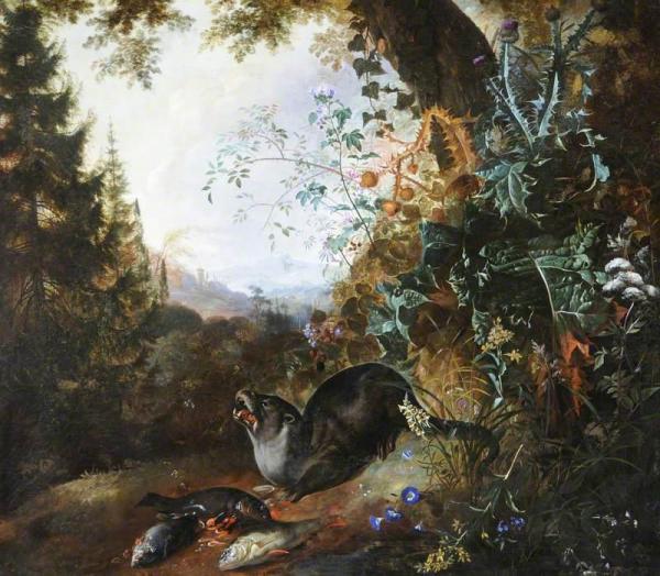 Otter In A Landscape by Matthias Withoos