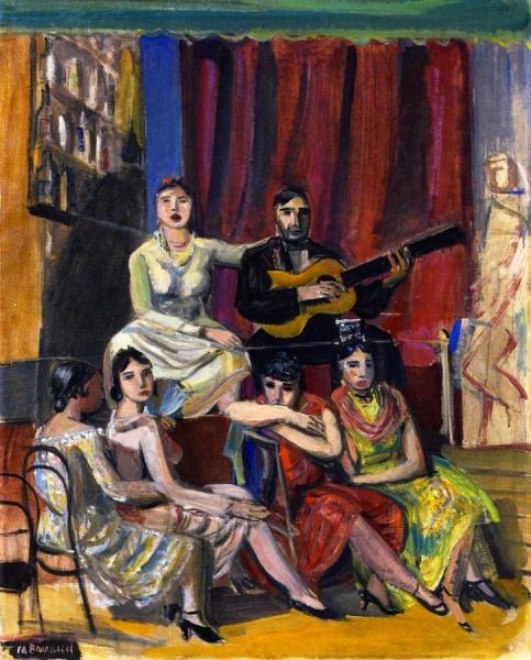 At The Concert (flamenco) by Maurice Barraud Oil Painting Reproductions