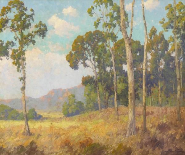 Eucalyptus Grove With Distant Sunlit Hills by Maurice Braun