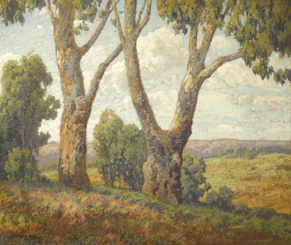 Majestic Trees With A Landscape Beyond by Maurice Braun