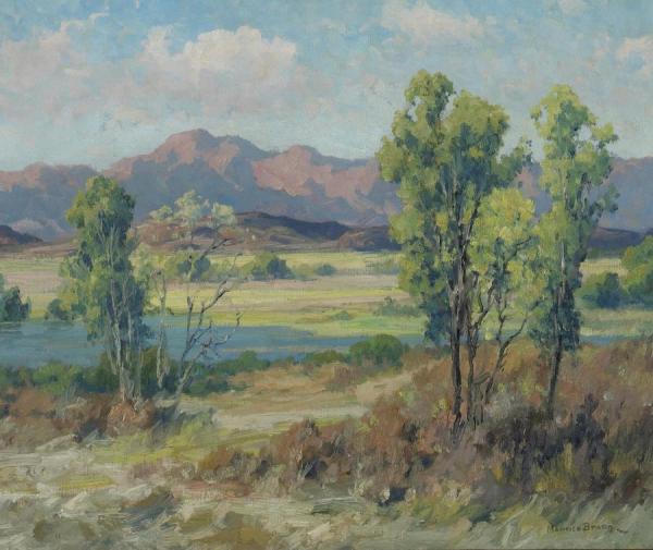 Maurice Braun Summer Stream With Distant Mountains