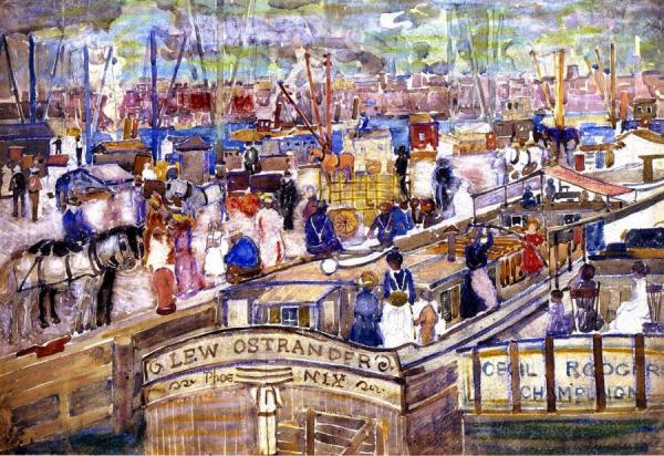 A Dock Scene by Maurice Brazil Prendergast