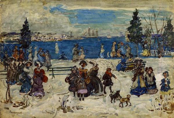 April Snow, Salem by Maurice Brazil Prendergast