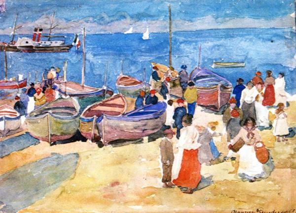 At The Shore (capri) by Maurice Brazil Prendergast