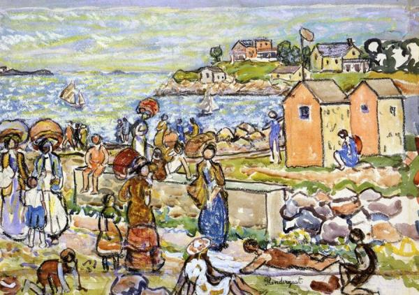 Bathers And Strollers by Maurice Brazil Prendergast