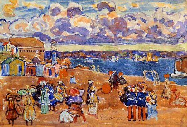 Beach At St. Malo by Maurice Brazil Prendergast