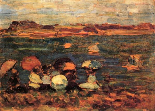Beach Scene, St. Malo by Maurice Brazil Prendergast