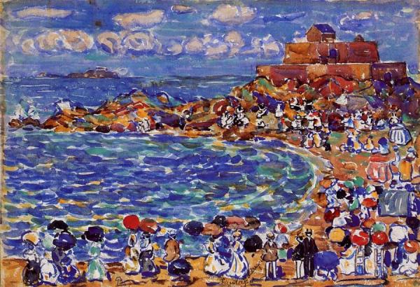 Beach, St. Malo by Maurice Brazil Prendergast