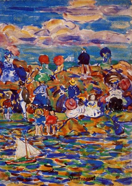 Beach, St. Malo by Maurice Brazil Prendergast