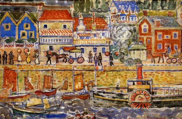 Boat Landing, Dinnard by Maurice Brazil Prendergast