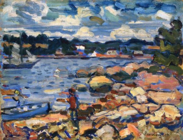 Brooksville, Maine (river & Rocks) by Maurice Brazil Prendergast