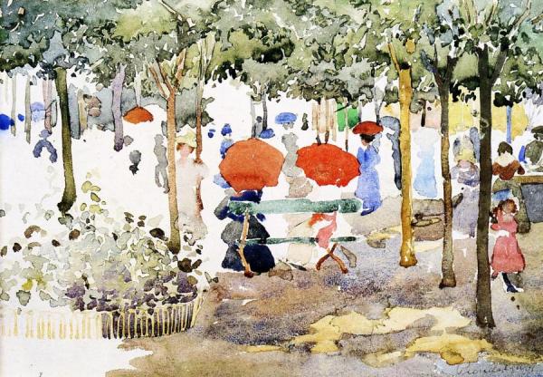 Central Park by Maurice Brazil Prendergast Oil Painting Reproductions