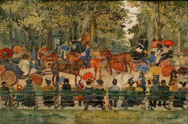 Central Park by Maurice Brazil Prendergast