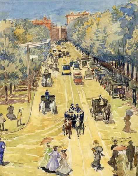 Charles Street, Boston by Maurice Brazil Prendergast