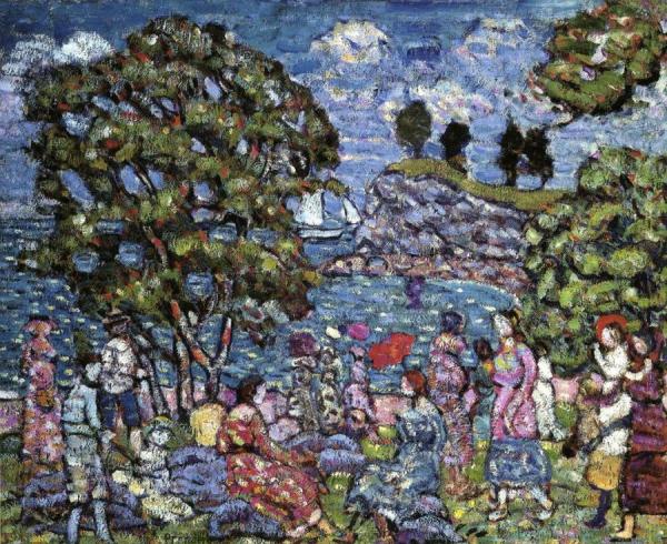 Cove With Figures by Maurice Brazil Prendergast