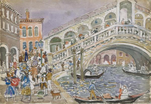 Covered Bridge, Venice by Maurice Brazil Prendergast