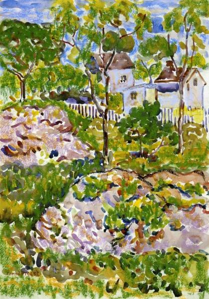 Farmhouse In New England by Maurice Brazil Prendergast