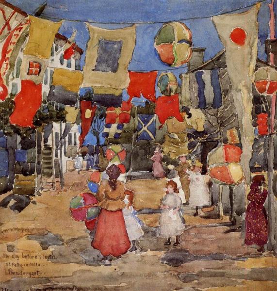 Fiesta - Venice - S. Pietro In Volta by Maurice Brazil Prendergast