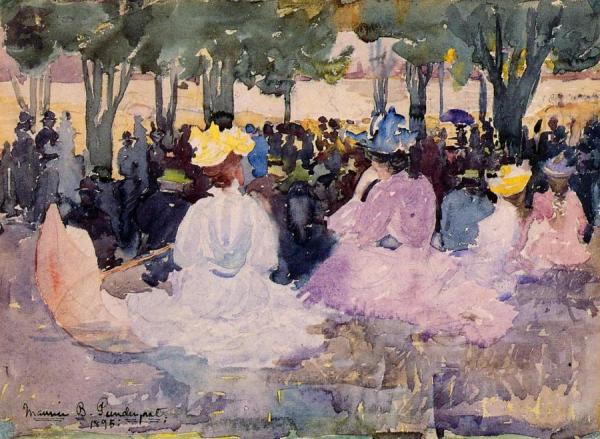 Figures On The Grass by Maurice Brazil Prendergast