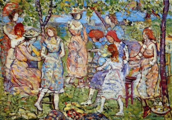 Girls In The Park by Maurice Brazil Prendergast