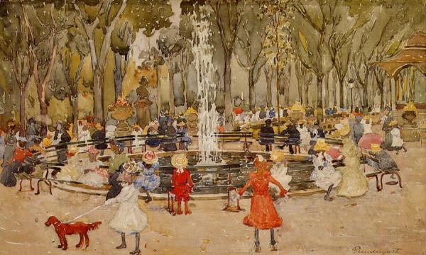 In Central Park, New York by Maurice Brazil Prendergast