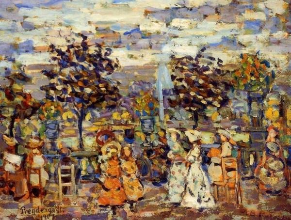 In The Luxembourg Gardens by Maurice Brazil Prendergast