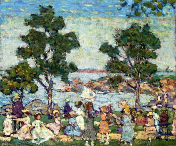 Landscape (park Scene by Maurice Brazil Prendergast