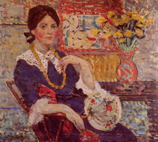 Le Rouge - Portrait Of Miss Edith King by Maurice Brazil Prendergast