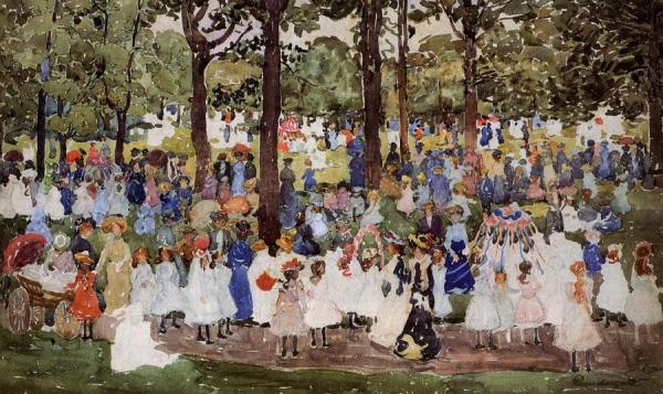 May Day, Central Park by Maurice Brazil Prendergast