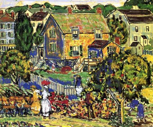 New England Village by Maurice Brazil Prendergast