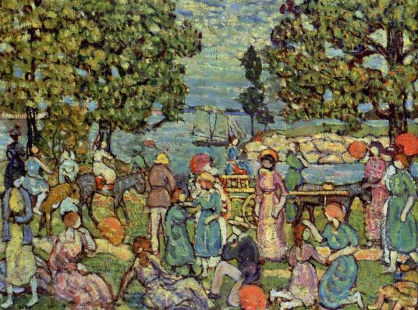 On The Beach No. 3 by Maurice Brazil Prendergast
