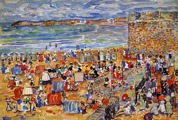 On The Beach, St. Malo by Maurice Brazil Prendergast