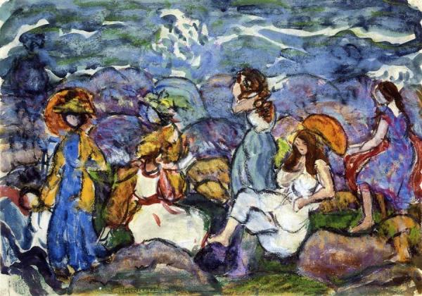 On The Rocks, North Shore by Maurice Brazil Prendergast