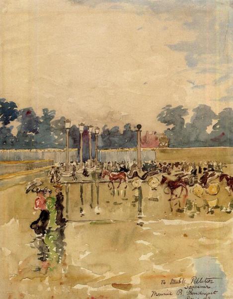 Paris Boulevard In The Rain by Maurice Brazil Prendergast