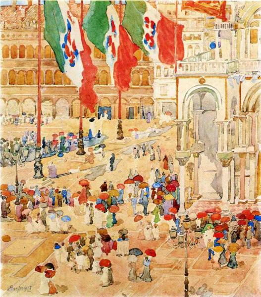 Piazza Of St. Marks by Maurice Brazil Prendergast