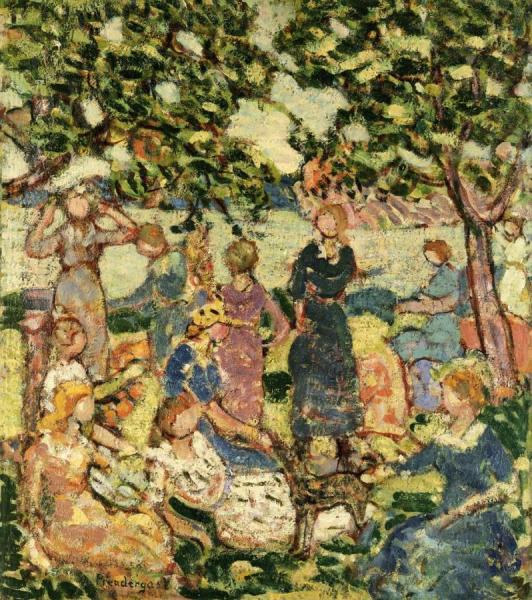 Picnic By The Inlet by Maurice Brazil Prendergast