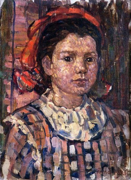 Portrait Of A Young Girl by Maurice Brazil Prendergast