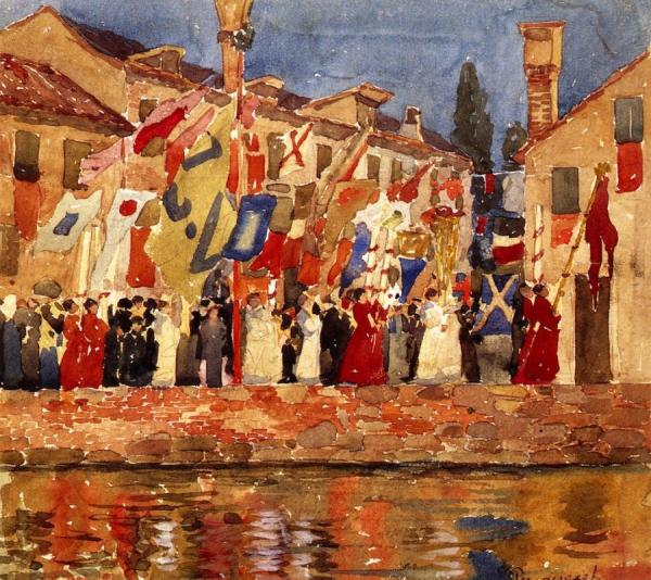 Procession, Venice by Maurice Brazil Prendergast