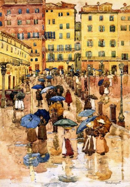 Rainy Day, Sienna by Maurice Brazil Prendergast
