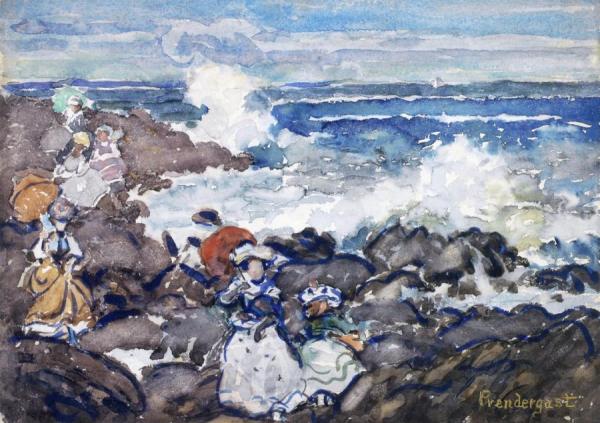 Rocks, Waves And Figures by Maurice Brazil Prendergast