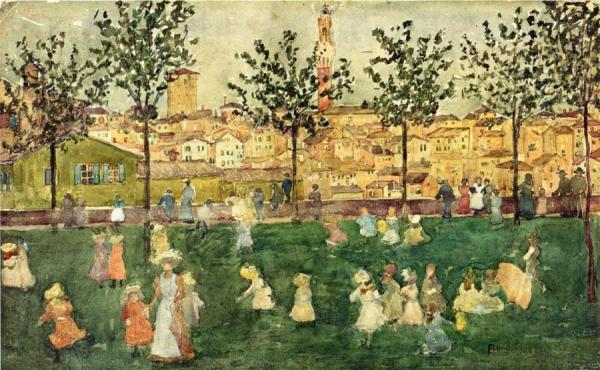Sienna by Maurice Brazil Prendergast Oil Painting Reproductions
