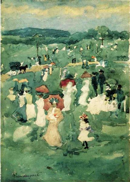 Strolling In The Park by Maurice Brazil Prendergast