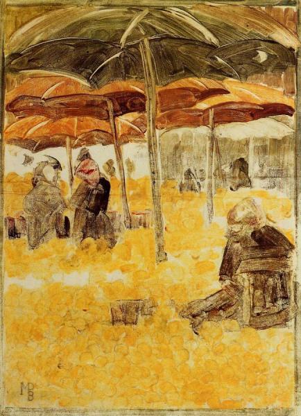 The Orange Market by Maurice Brazil Prendergast