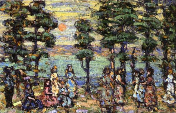 The Park At Sunset by Maurice Brazil Prendergast