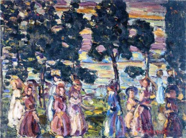The Sunday Scene by Maurice Brazil Prendergast