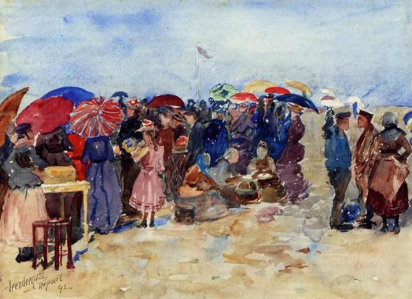 Treport Beach by Maurice Brazil Prendergast