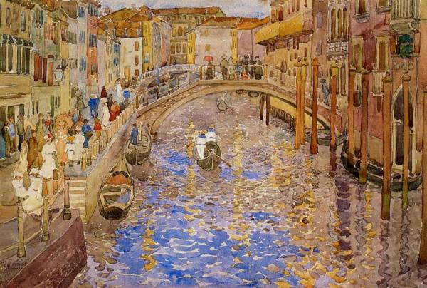 Venetian Canal Scene by Maurice Brazil Prendergast