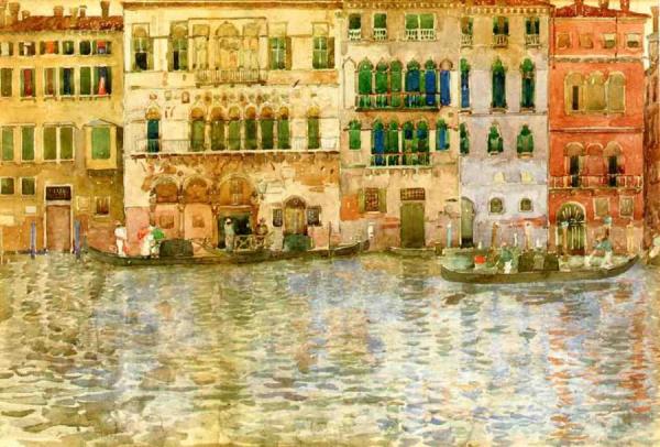Venetian Palaces On The Grand Canal by Maurice Brazil Prendergast