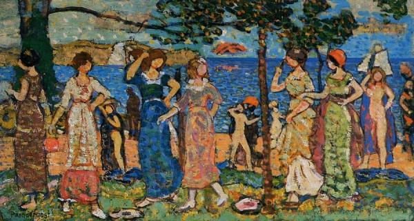 Women At Seashore by Maurice Brazil Prendergast